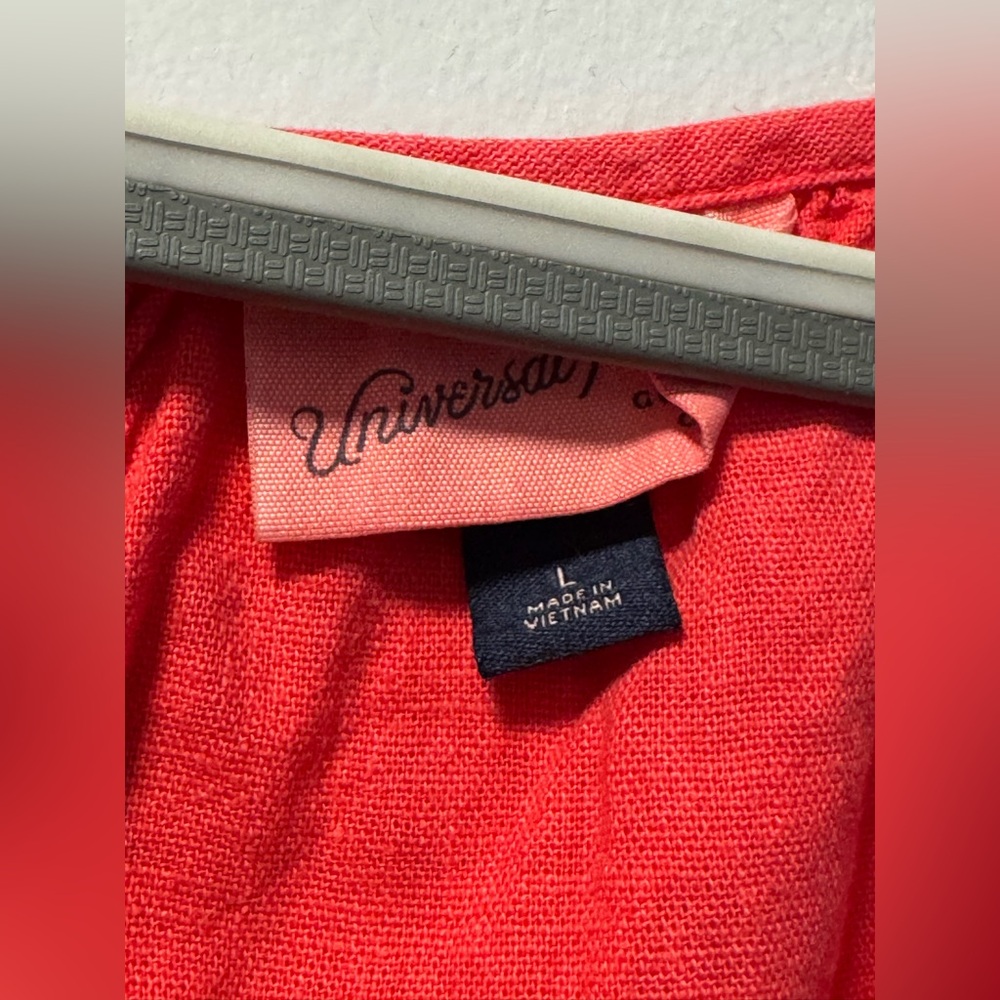 Universal Thread orange pink linen blend romper Large - Picture 3 of 6